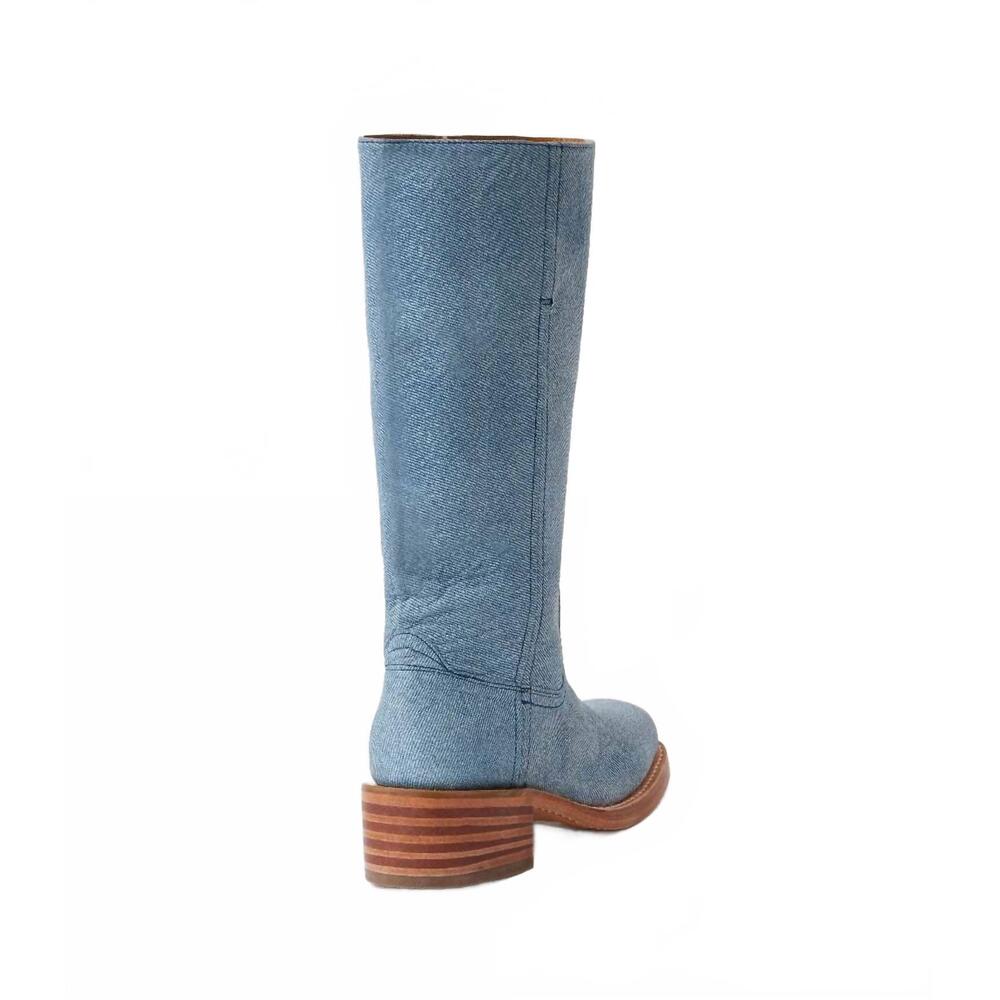 NEW FRYE women's campus heeled boots in sky blue - Picture 4 of 7